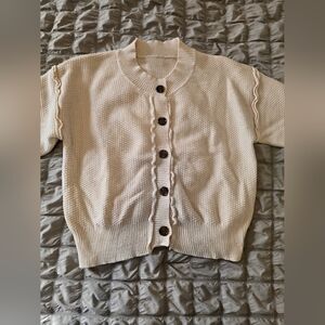 Cream Button-Up Cardigan